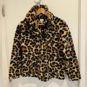 Women’s J. Crew Leopard Fleece Pullover